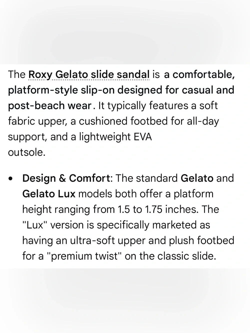 Roxy Gelato Slide Sandal